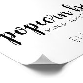 Eenvoudige Popcorn Bar | Zwart script elk eventtek Poster (Hoek)