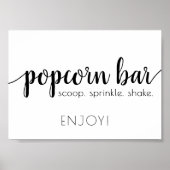 Eenvoudige Popcorn Bar | Zwart script elk eventtek Poster (Voorkant)