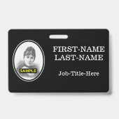 Eenvoudige portretbadge voor personeel/werknemers badge (Back)