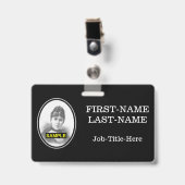 Eenvoudige portretbadge voor personeel/werknemers badge (Front with Clip)