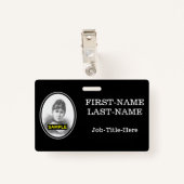 Eenvoudige portretbadge voor personeel/werknemers badge (Achterkant met clip)