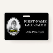 Eenvoudige portretbadge voor personeel/werknemers badge (Achterkant)