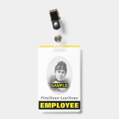Eenvoudige portretbadge voor werknemers/personeels badge (Voorzijde met clip)