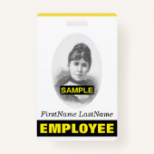 Eenvoudige portretbadge voor werknemers/personeels badge (Voorkant)