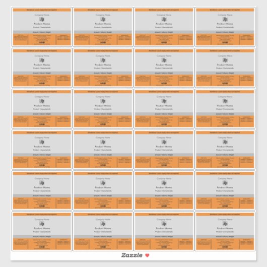 Eenvoudige pot, Container Grijs Sinaasappel Produc Sticker (Vel)