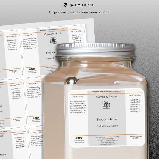 Eenvoudige pot, Container Product Labels