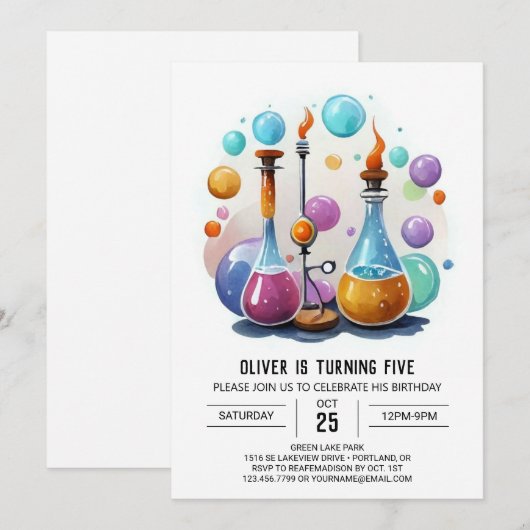 Eenvoudige Potion Whimsy Wetenschapper Verjaardag Kaart (Voorkant / Achterkant)