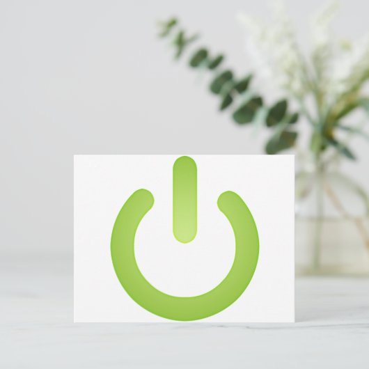 Eenvoudige Power Button Briefkaart (Staand voorkant)