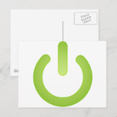 Eenvoudige Power Button Briefkaart (Voorkant / Achterkant)