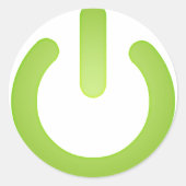 Eenvoudige Power Button Ronde Sticker (Voorkant)