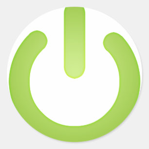Eenvoudige Power Button Ronde Sticker