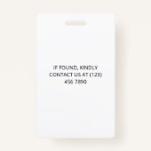 Eenvoudige Praktische Donkerblauwe QR Code Gebeurt Badge (Achterkant)