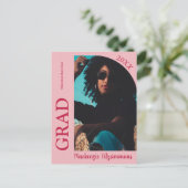 Eenvoudige Preppy Foto Afstudeersuitnodiging Postk Briefkaart (Staand voorkant)