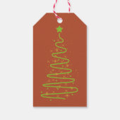 Eenvoudige Prettig Kerstmis Roodbruine Cadeaubijla Cadeaulabel (Achterkant)