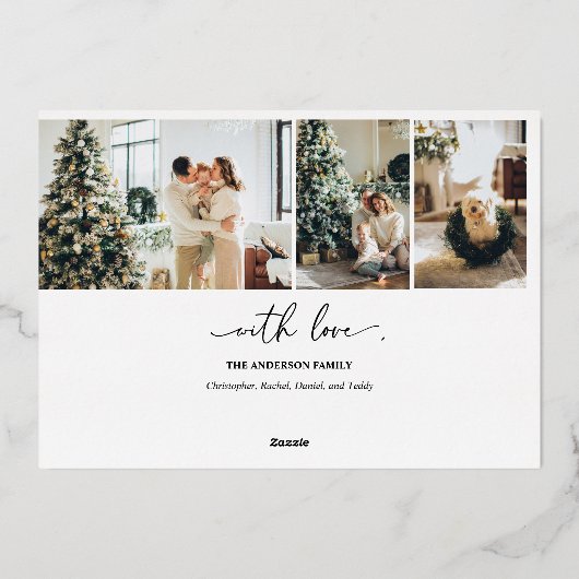 Eenvoudige Prettige feestdagen Folie kerstkaart (Achterkant)