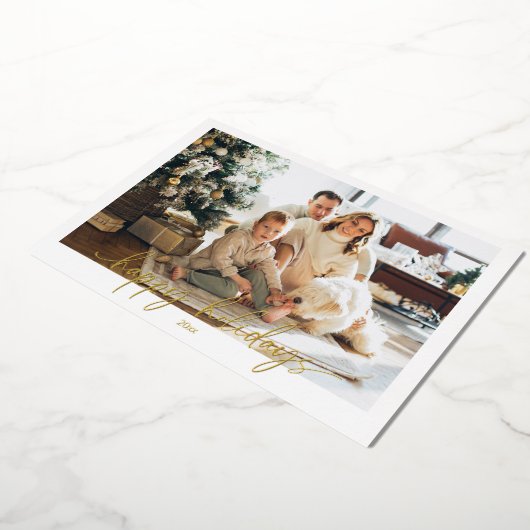 Eenvoudige Prettige feestdagen Folie kerstkaart (Gedraaid)