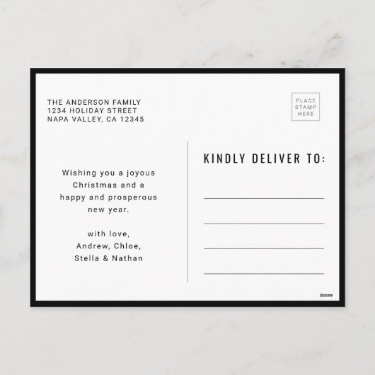 Eenvoudige Prettige feestdagen foto (Achterkant)