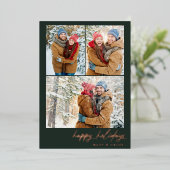 Eenvoudige Prettige feestdagen met Kerstmis Multi- Folie Uitnodiging (Staand Voorkant)