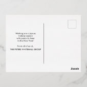 Eenvoudige Prettige feestdagen snowflake Business  (Achterkant)