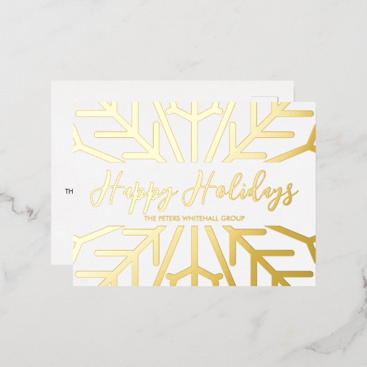 Eenvoudige Prettige feestdagen snowflake Business  (Voorkant / Achterkant)