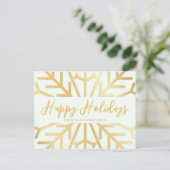 Eenvoudige Prettige feestdagen Snowflake Gold Busi Briefkaart (Staand voorkant)