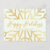 Eenvoudige Prettige feestdagen Snowflake Gold Busi Briefkaart (Voorkant)