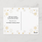 Eenvoudige Prettige feestdagen Snowflake Gold Grey Briefkaart (Achterkant)
