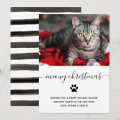 Eenvoudige Prettige feestdagen van de kat | Foto Feestdagenkaart (Voorkant / Achterkant)