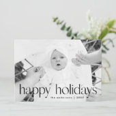 Eenvoudige Prettige feestdagen zwart Feestdagenkaart (Staand voorkant)