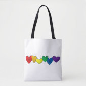 Eenvoudige PRIDE Rainbow kleuren harten tas (Voorkant)