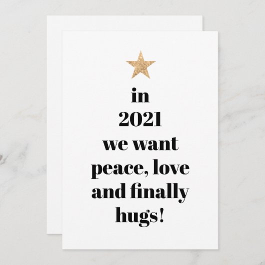 Eenvoudige prijs voor vrede, liefde en tenslotte H Feestdagenkaart (Voorkant / Achterkant)