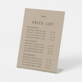 Eenvoudige prijslijst voor de Logo van de Earthy R Reclamebord Met Voetstuk (Voorkant)