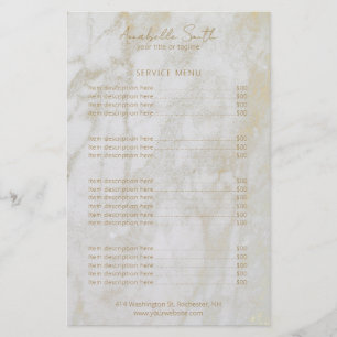 Eenvoudige prijslijst voor moderne gouden marmer