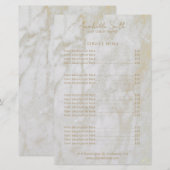 Eenvoudige prijslijst voor moderne gouden marmer (Voorkant / Achterkant)