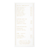 Eenvoudige prijslijst voor monogram legant Gold Sa Reclamekaart (Achterkant)