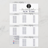 Eenvoudige prijslijst voor witte grijze Logo (Voorkant / Achterkant)