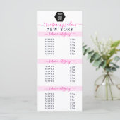 Eenvoudige prijslijst voor witte roze Logo (Staand voorkant)