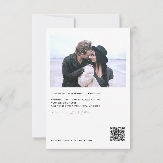 Eenvoudige prijsweddenschap Moderne Minimale foto Kaart (Achterkant)