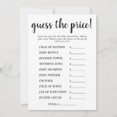 Eenvoudige prijzen raden | Black Shower Game Kaart (Voorkant)