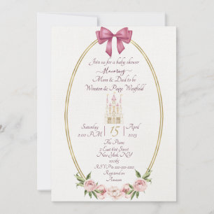 Eenvoudige prinses baby shower uitnodiging