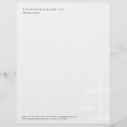 Eenvoudige procureur Letterhead Briefhoofd Ontwerp (Voorkant)