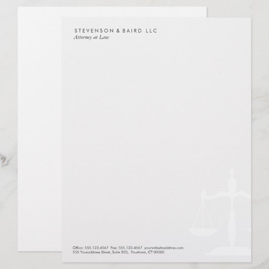Eenvoudige procureur Letterhead Briefhoofd Ontwerp (Voorkant / Achterkant)