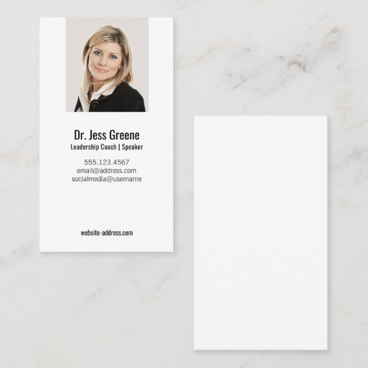 Eenvoudige Professional Afbeelding foto toevoegen Visitekaartje (Voorkant / Achterkant)