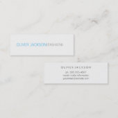 Eenvoudige professional / (blauw) mini visitekaartje (Voorkant / Achterkant)