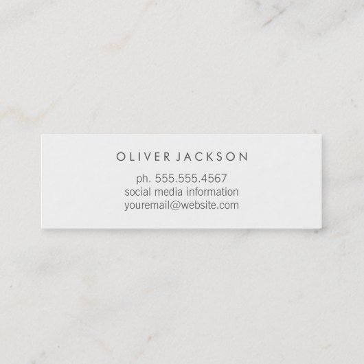 Eenvoudige professional / (blauw) mini visitekaartje (Achterkant)