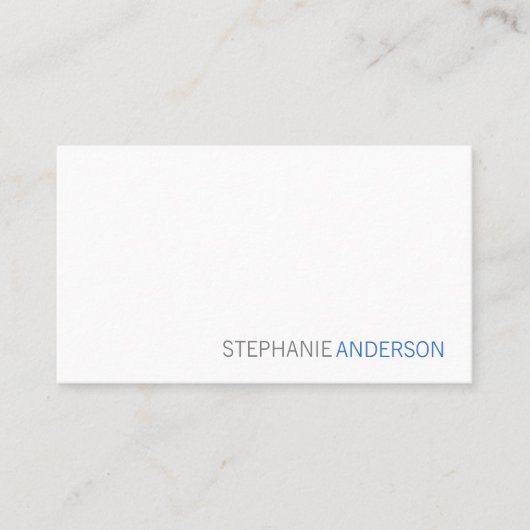 Eenvoudige professional (blauw) visitekaartje (Voorkant)