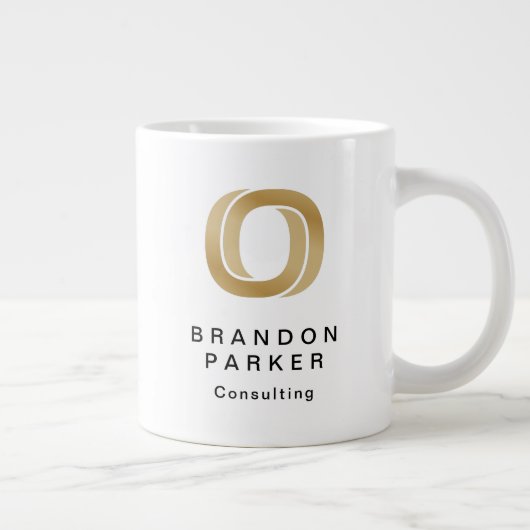 Eenvoudige Professional Gold Business-Logo en naam Grote Koffiekop (Rechts)