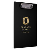 Eenvoudige Professional Gold Business-Logo op zwar Klembord (Rechts)