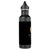 Eenvoudige Professional Gold Business-Logo op zwar Waterfles (Links)