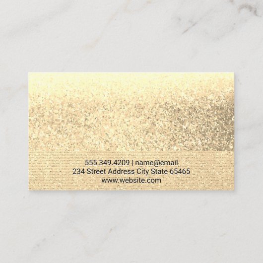 Eenvoudige Professional Gold Glitter Eye Lash Tech Visitekaartje (Achterkant)